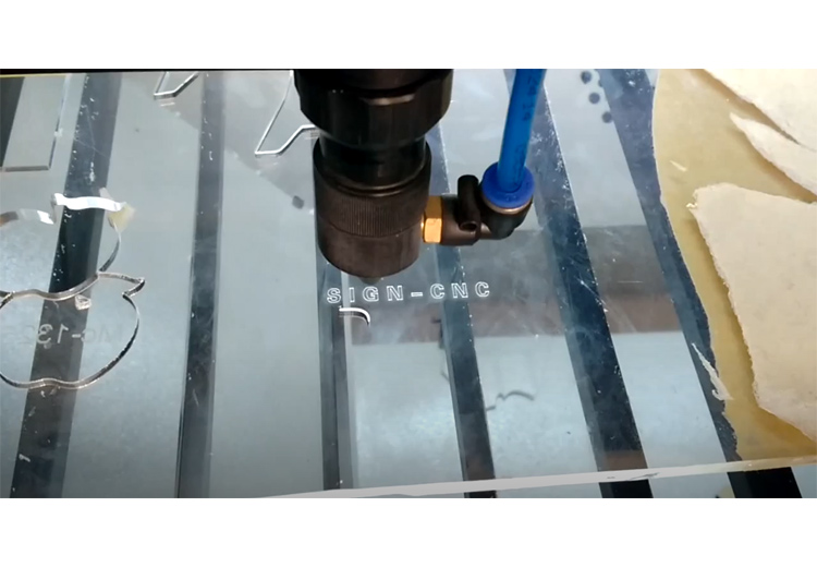 SIGN-1490 double head laser machine cutting acrylic test video